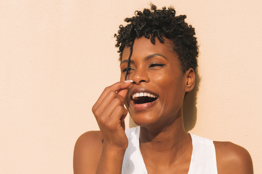 Black lady with short natural hair