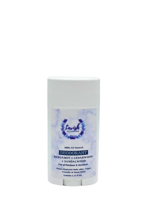 Natural Deodorant (Bergamot + Cedarwood + Frankincense) 2.25 oz.