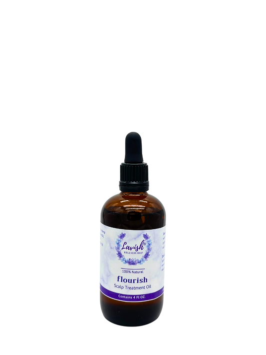 100% Natural Flourish Scalp Growth Oil with Chebe Powder 4 oz.