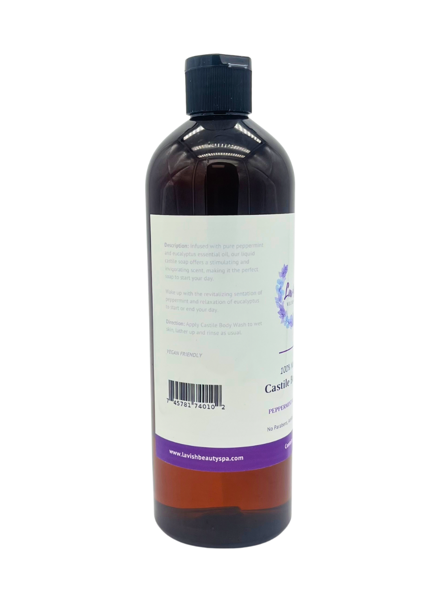 Peppermint & Eucalyptus Castile Body Wash 16 oz.