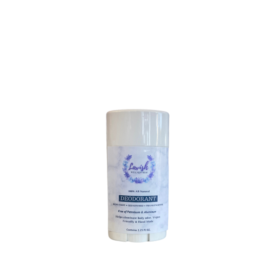 Lavish Wellness Shop Natural Deodorant (Bergamot + Cedarwood + Frankincense) 2.25 oz.