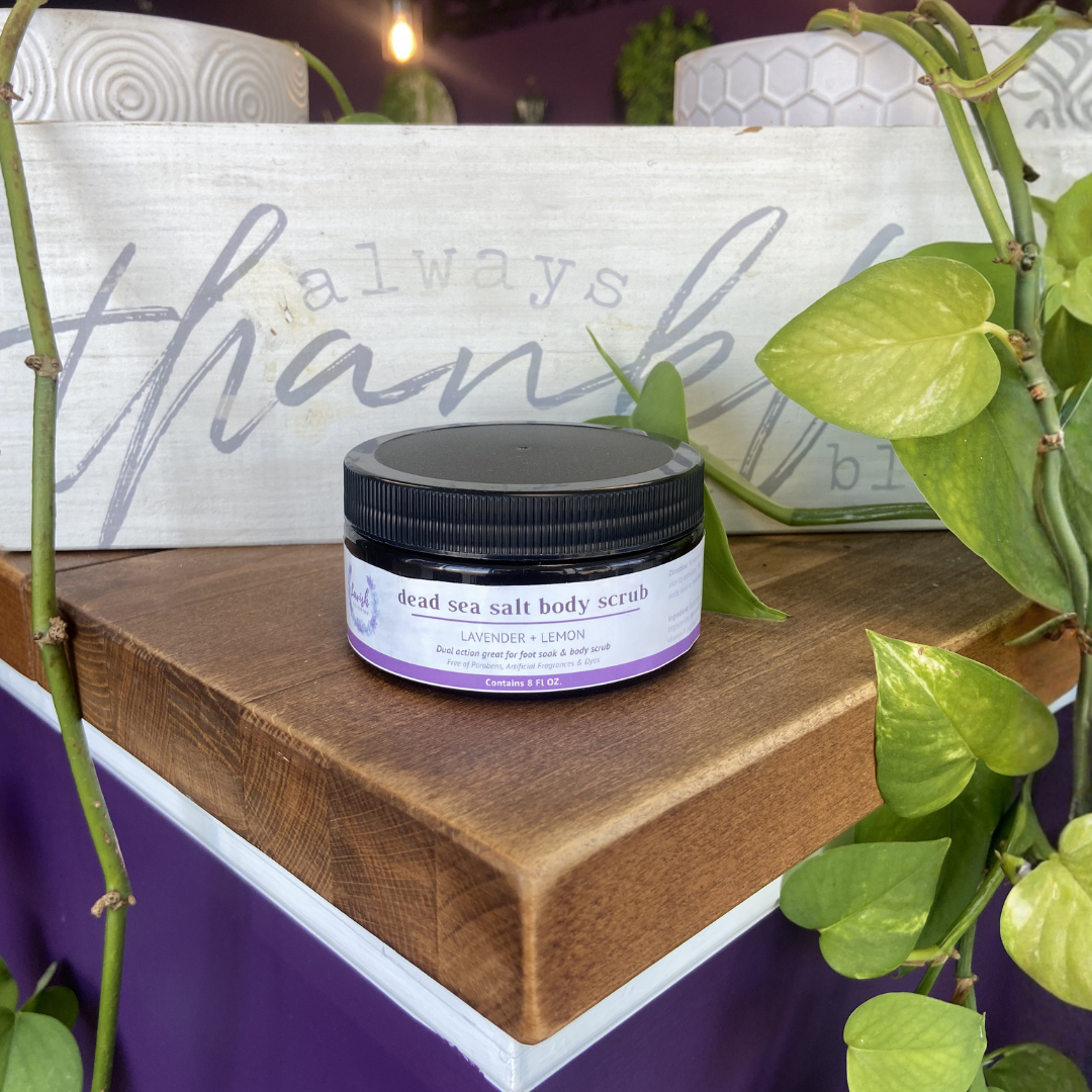 Lavish Wellness Shop Lavender + Lemon Dead Sea Salt Scrub 8 oz.