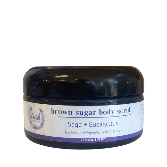 Lavish Wellness Shop Sage + Eucalyptus Brown Sugar Body Scrub 8 oz.