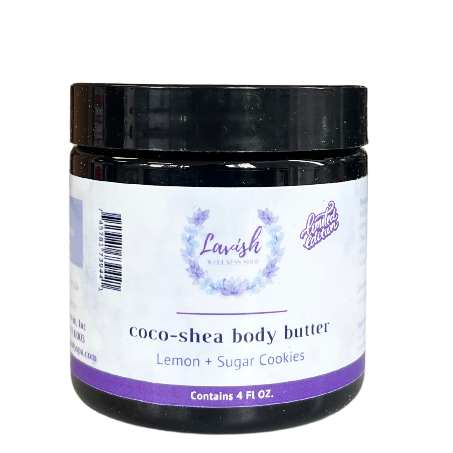 natural body butter in a black jar