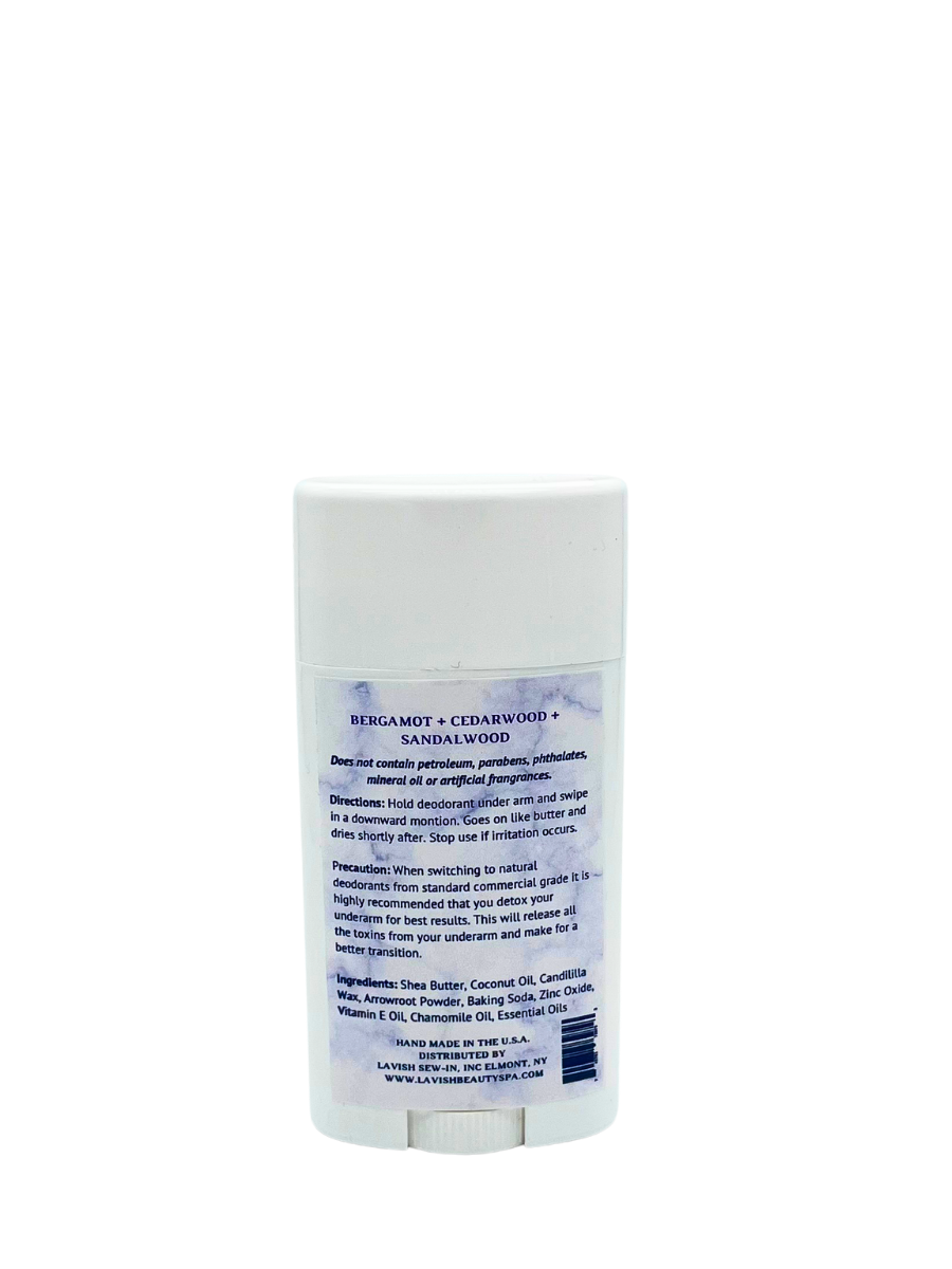 Natural Deodorant (Bergamot + Cedarwood + Frankincense) 2.25 oz.
