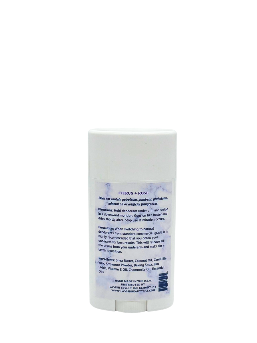 100% Natural Deodorant (Citrus + Rose) 2.25 oz.