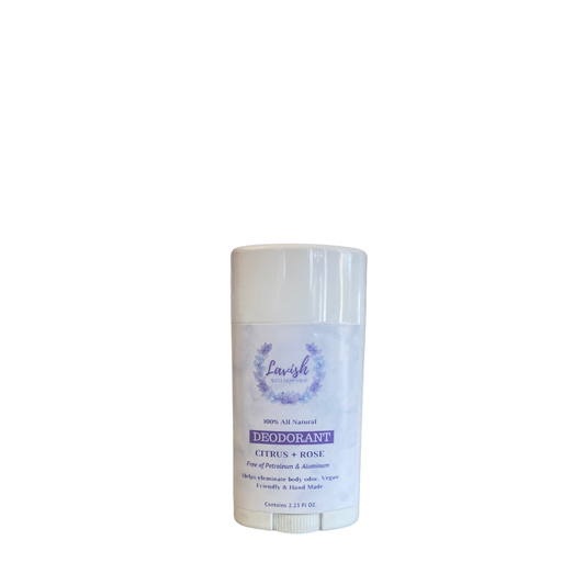 Lavish Wellness Shop 100% Natural Deodorant (Citrus + Rose) 2.25 oz.