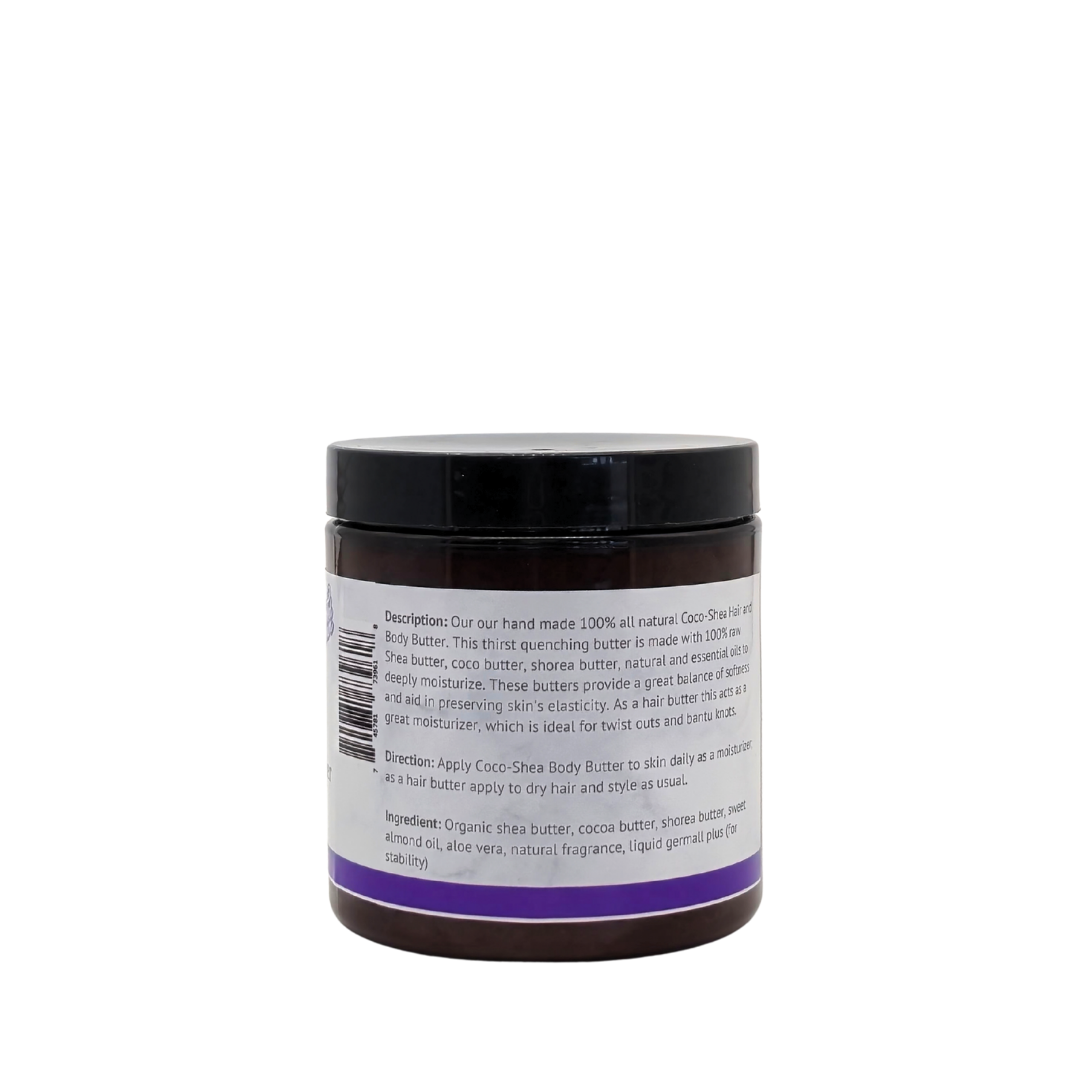 Lavish Wellness Shop Coco-Shea Hair & Body Butter (Lemon + Sugar) 8 Fl OZ.