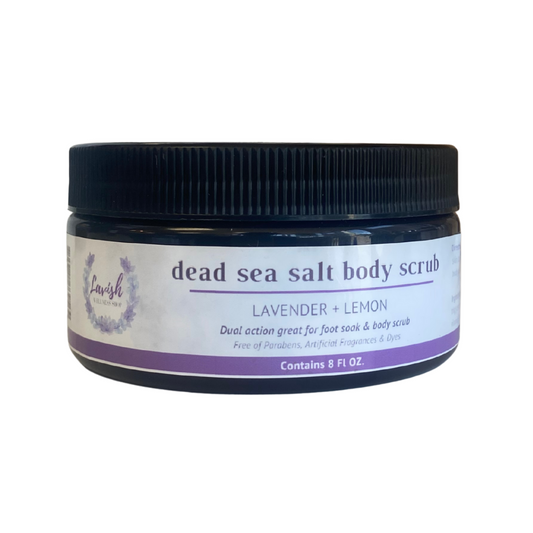 Lavender + Lemon Dead Sea Salt Scrub 8 oz.