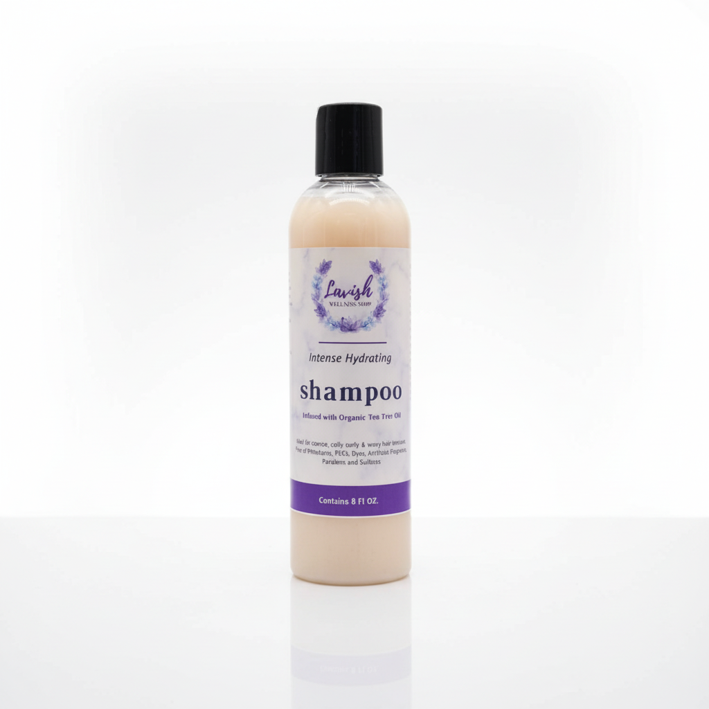 Lavish Wellness Shop Peppermint & Tea Tree Intense Hydrating Shampoo 8 oz & 2 oz