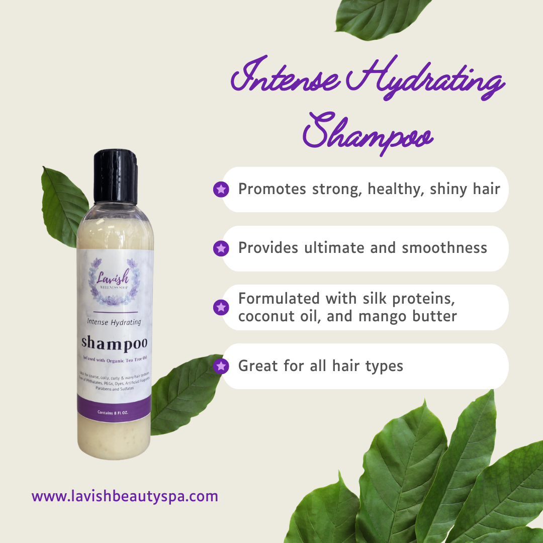 Lavish Wellness Shop Peppermint & Tea Tree Intense Hydrating Shampoo 8 oz & 2 oz