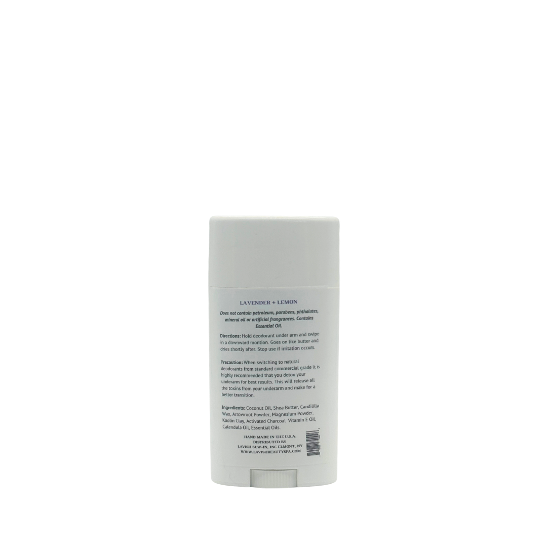 Lavish Wellness Shop 100% Natural Deodorant (Lavender & Lemon) with Activated Charcoal 2.25 oz.