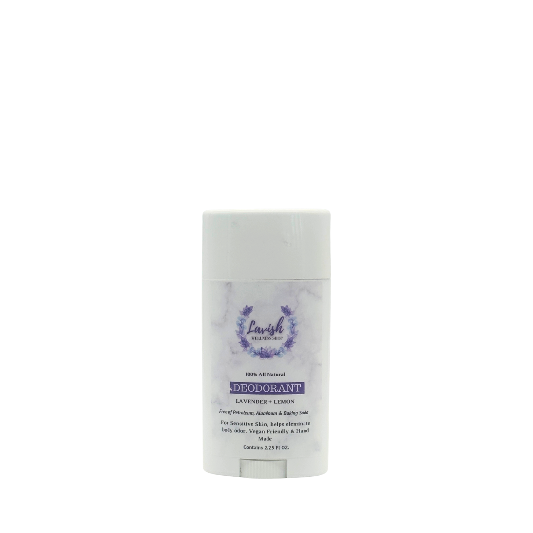 Lavish Wellness Shop 100% Natural Deodorant (Lavender & Lemon) with Activated Charcoal 2.25 oz.