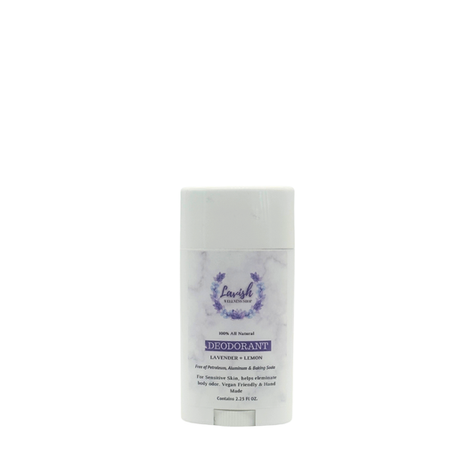 Lavish Wellness Shop 100% Natural Deodorant (Lavender & Lemon) with Activated Charcoal 2.25 oz.