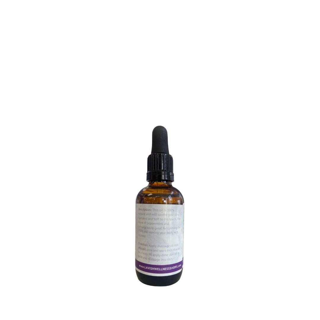 Lavish Wellness Shop Massage & Body Oil (Eucalyptus + Peppermint) 2 oz.