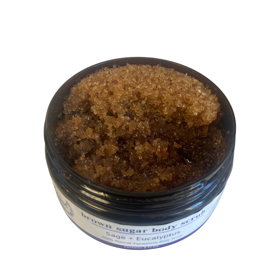 Lavish Wellness Shop Sage + Eucalyptus Brown Sugar Body Scrub 8 oz.