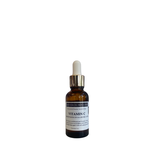 Lavish Wellness Shop All Natural Vitamin C Brightening Face Serum with Hyaluronic Acid 1 oz.