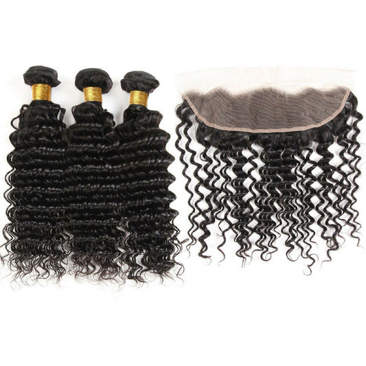 15% Off Frontal + Bundle Deals - Brazilian Deep Wave Hair