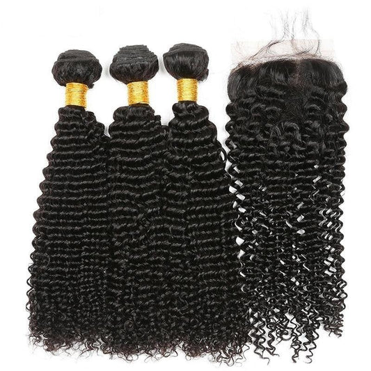 15% Off Closure + Bundle Deal - Indian Kinky Curly Hair
