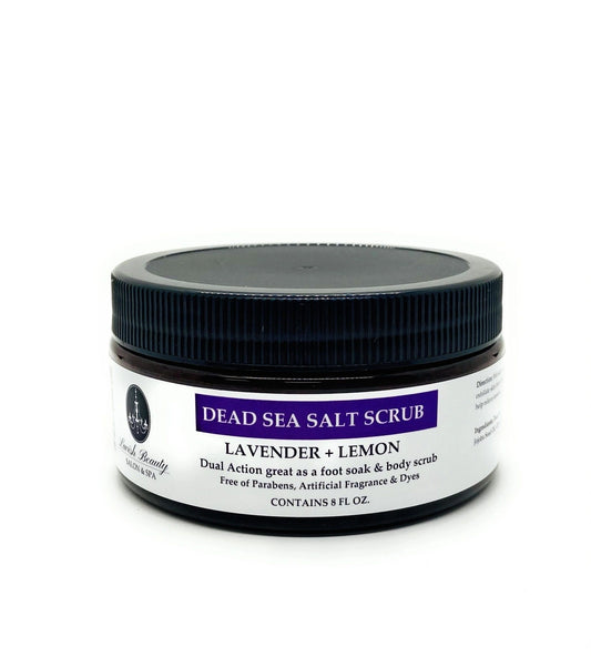 Lavender + Lemon Dead Sea Salt Scrub 8 oz.